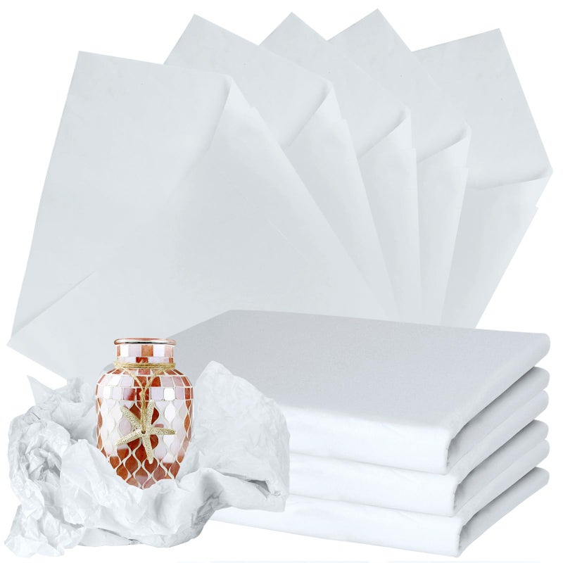 VOKOY 200 Sheets White Tissue Paper for Gift Bags 20 x 30 Wrapping Tissue Paper Bulk for Wedding Birthday Christmas Gifts Packaging DIY Crafts Storage Moving Packing Party Decor